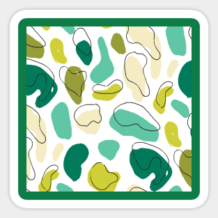 Green Solid Color Pebbles Sticker